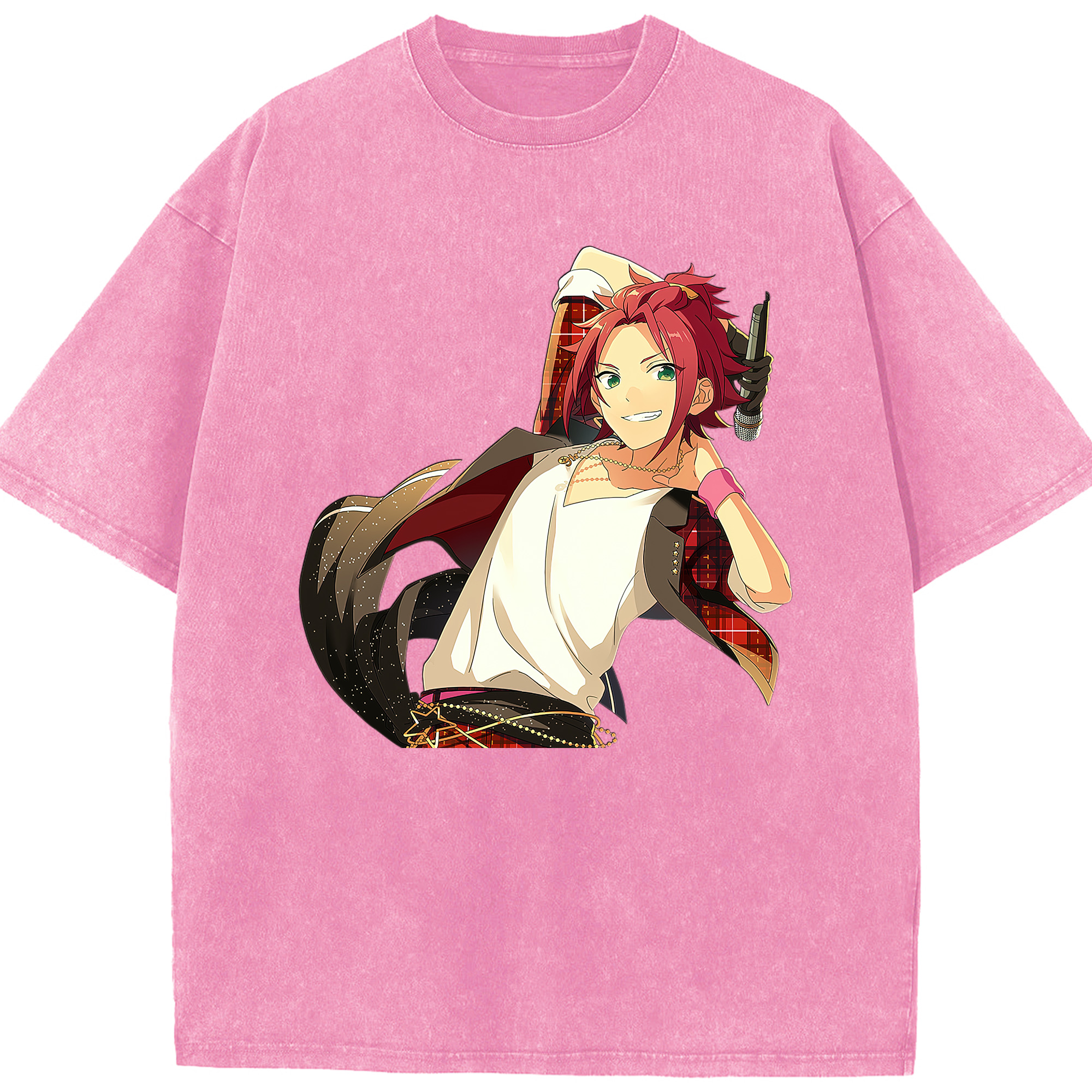 （画像用） あんさんぶるスターズ! Ensemble Stars 綿100% ヴィンテージ風 半袖Tシャツ（フロントプリント）